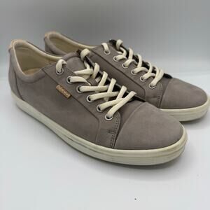 ECCO Women's Soft 7 Comfort Lace Up Grey Nubuck Leather Casual Sneakers 40 / 9.5